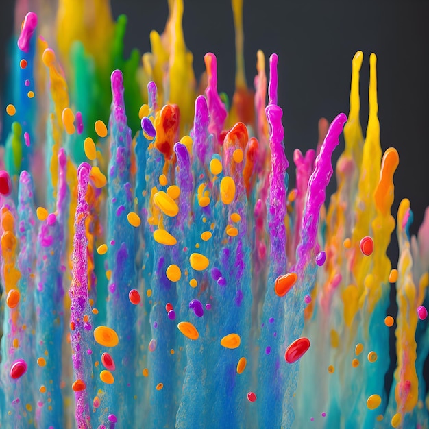 Photo of a vibrant collection of colorful sticks up close