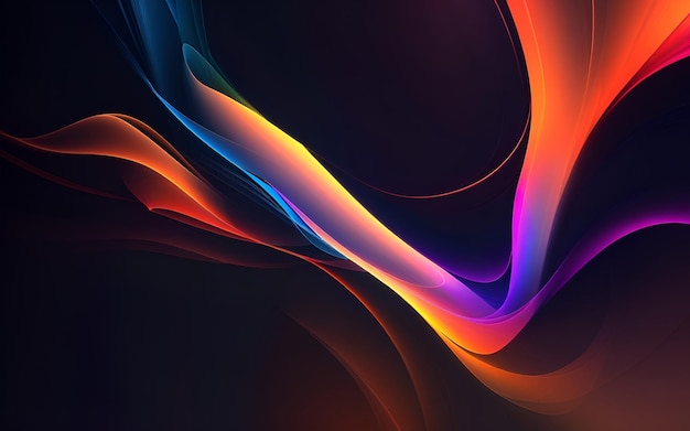 Photo of a vibrant and colorful wave created with computer graphics