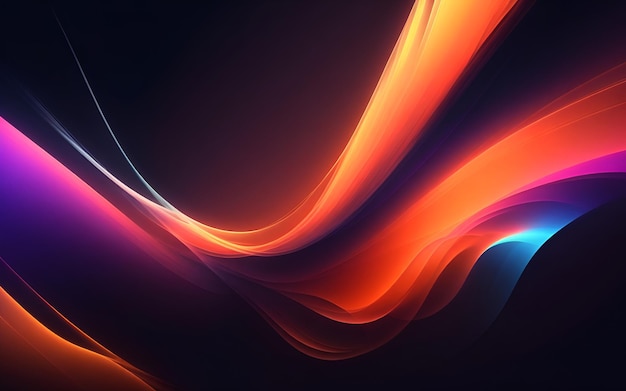 Photo of a vibrant and dynamic abstract background with flowing wavy lines