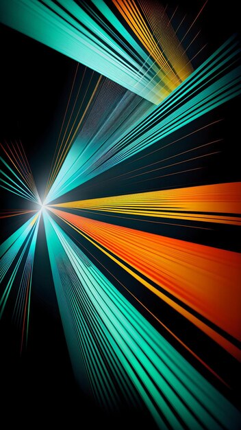 Photo of a vibrant and dynamic abstract pattern against a black background