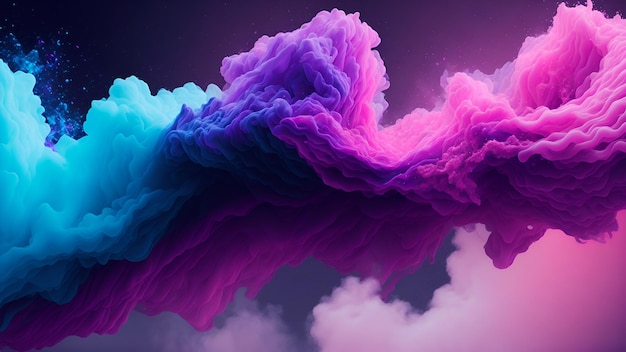 Photo of a vibrant and ethereal cloud formation in the sky created AI