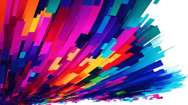 Photo of a vibrant neoncolored abstract background on a white canvas