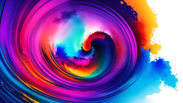 Photo of a vibrant neoncolored swirl against a crisp white backdrop