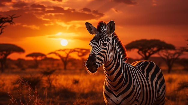 Photo view of zebras in their habitat on safari in okavango delta botswana generated by ai