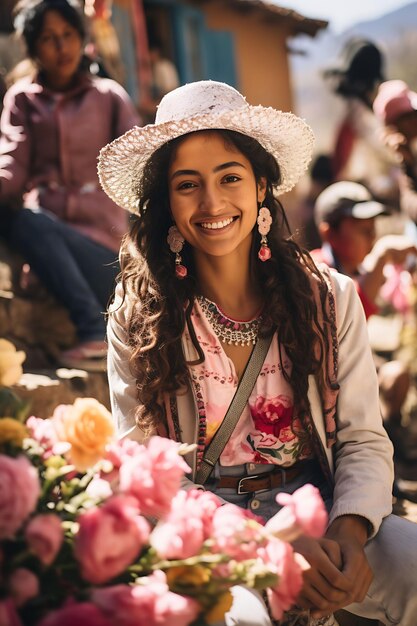 Photo photo of villages in the colombian countryside are transformed into w festive colombia vibrant