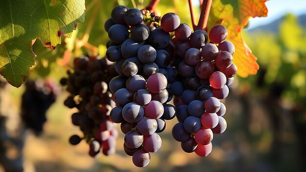 Photo vine grapes at harvest