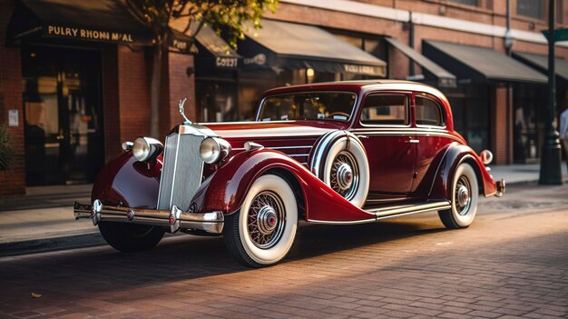 A photo of a vintage car available for a special event