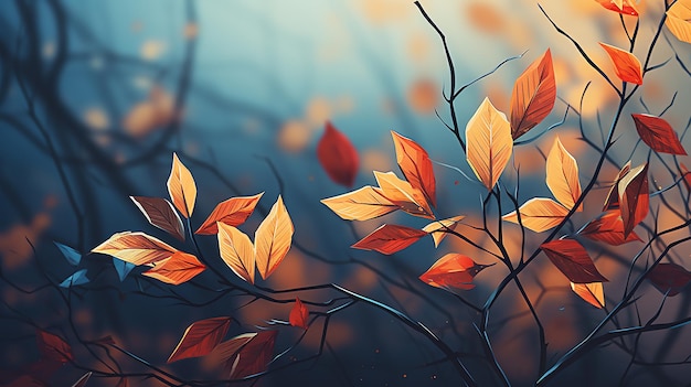 Photo vintage leaves on dark background