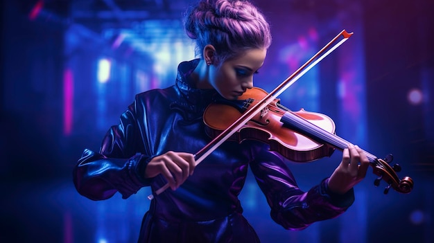 A photo of a violinist performing