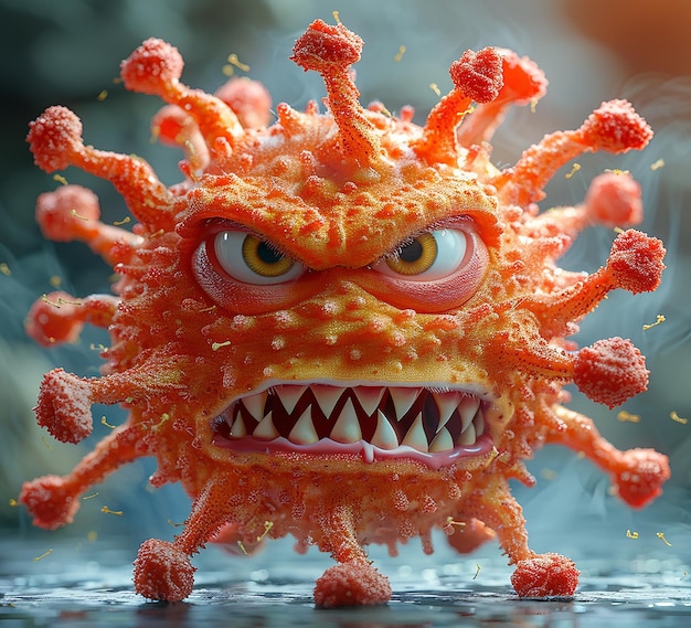 a photo of virus monster design