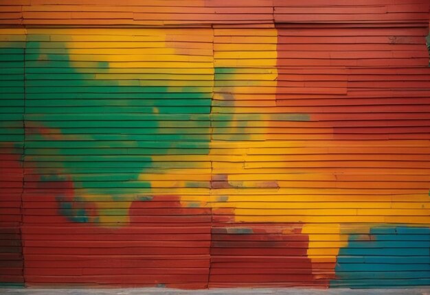 Photo of wall background with colorful paint texture