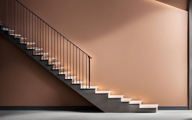 A photo of the wall with stair for mockup