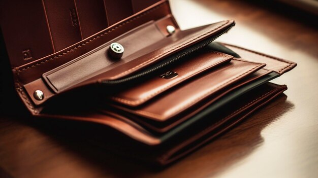 A Photo of a Wallet with Credit Cards and Money