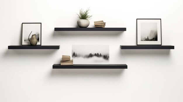 A photo of a wallmounted floating shelves