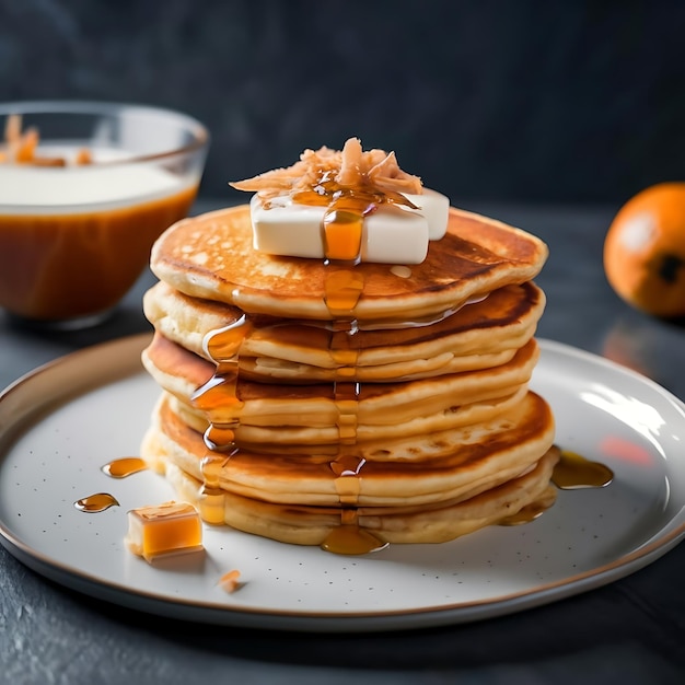 Photo of warm pancake food photography