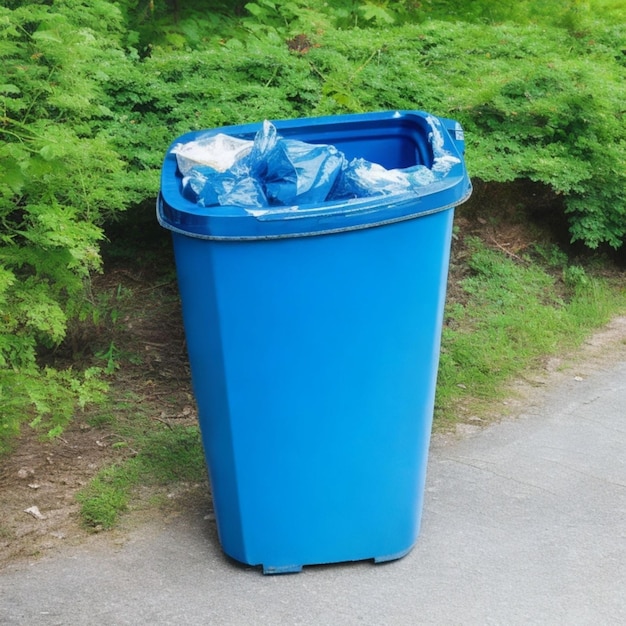 Photo photo of a waste bin in a park