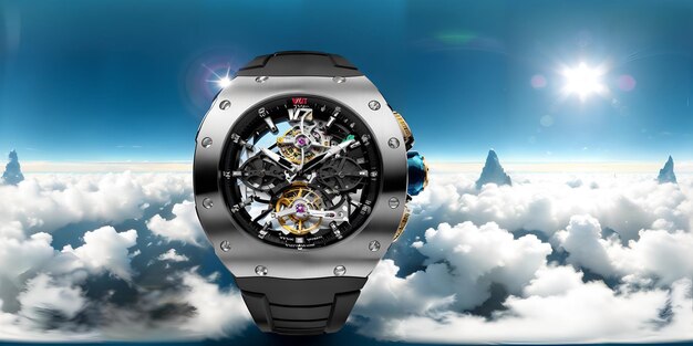 Photo of a watch on a cloudy sky