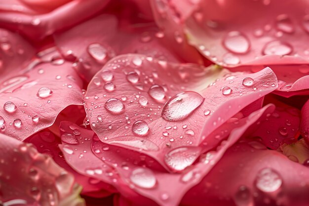 Foto foto di perle d'acqua sui petali della rosa mattutina