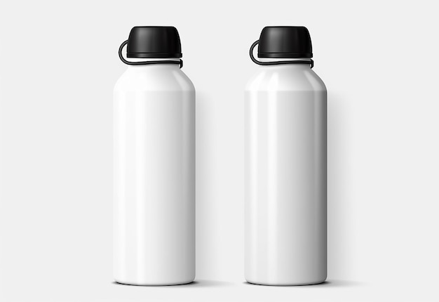 Photo of water bottle set of water bottles for mockup