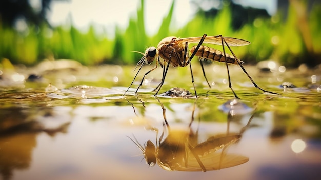 Foto foto di water strider su un terreno