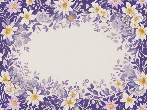 Photo Watercolor background flowers frame banner ai generated