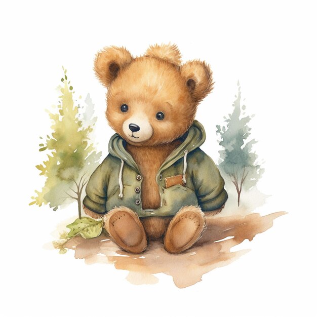 Photo photo watercolor bear