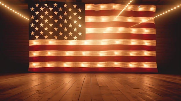 Photo waving usa flag outdoors