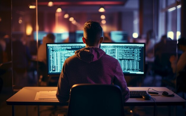 Premium Photo | Photo a web developer coding in his computer