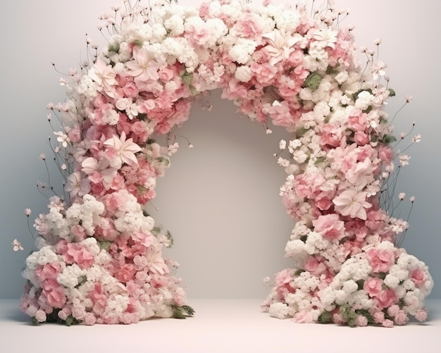 photo of wedding arch full of flowers