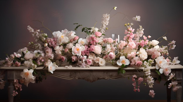 Photo photo wedding flower table wedding table decoration with flowers