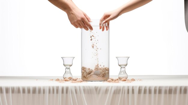 A photo of a wedding sand ceremony