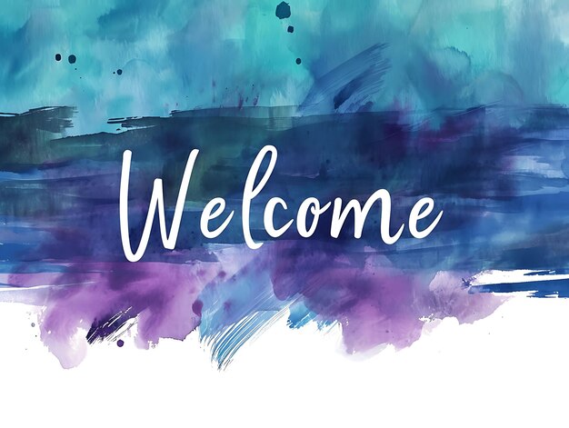 Photo of Welcome Text With Watercolor Effect and Elegant Script Font for Content Creator Stream