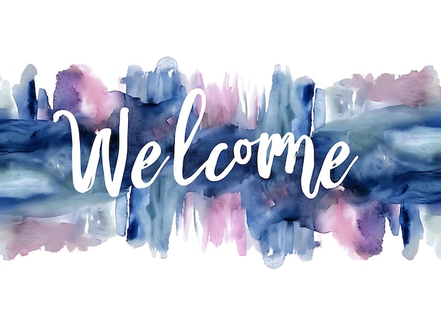 Photo of Welcome Text With Watercolor Effect and Elegant Script Font for Content Creator Stream