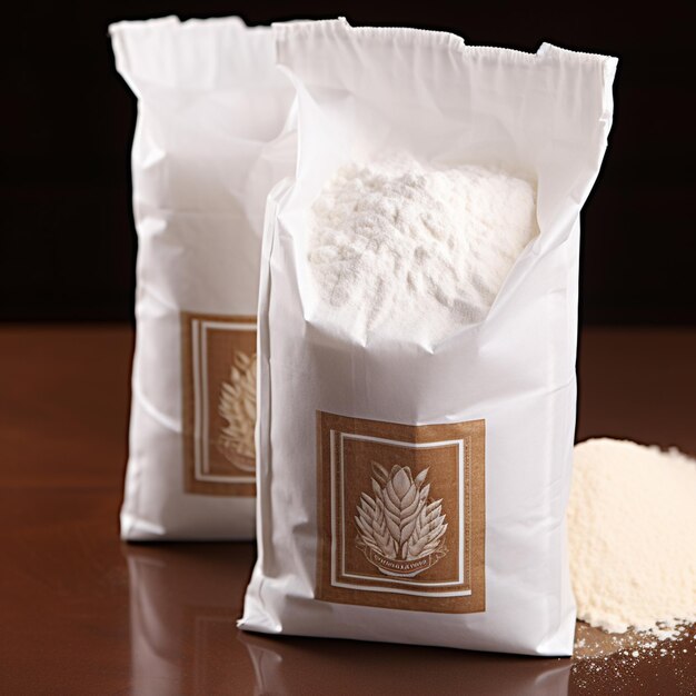 photo of wheat flour and wheat bars on a isolated background