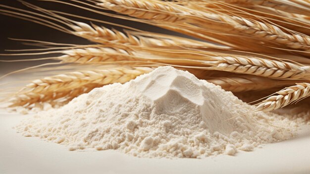 孤立した背景の小麦粉と小麦棒の写真