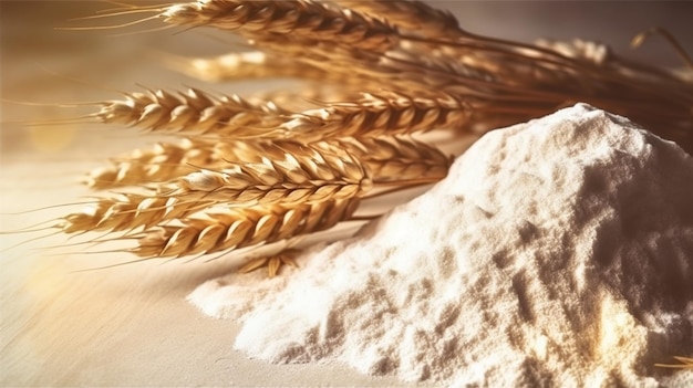 photo of wheat flour and wheat bars on a isolated background