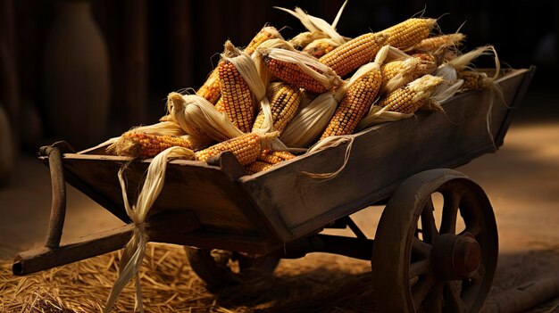 Photo a photo of a wheelbarrow filled