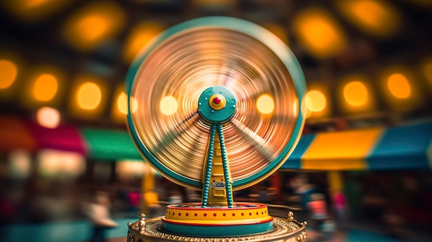 Photo a photo of whimsical toy ferris wheel in motion