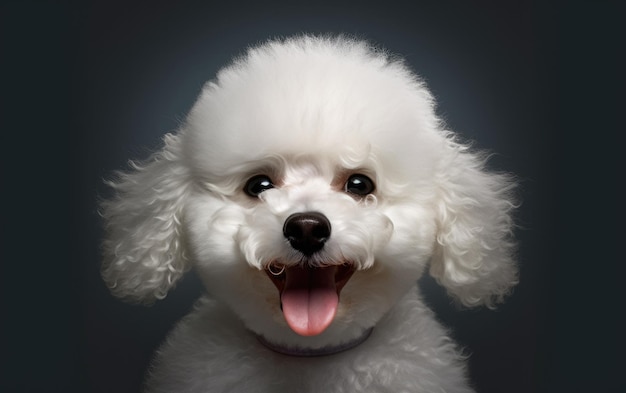 Photo photo white_baby_poodle_dog_smiles