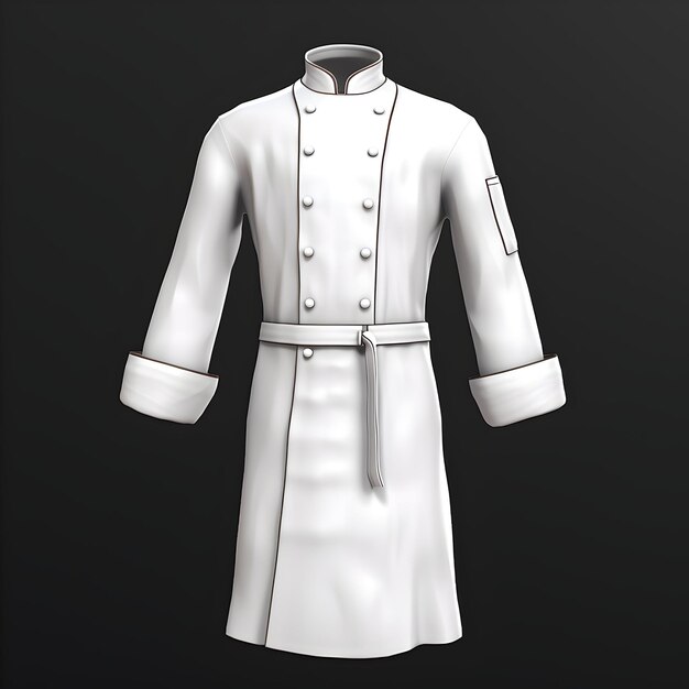 Photo photo white chef jacket mock up cook uniform shirt with two rows buttons and collar front view