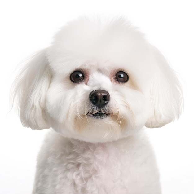 PHOTO A white dog with a black nose and a black nose