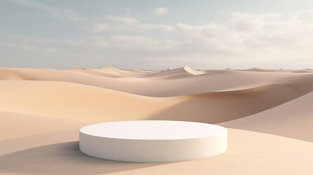 Photo of white nature product podium design