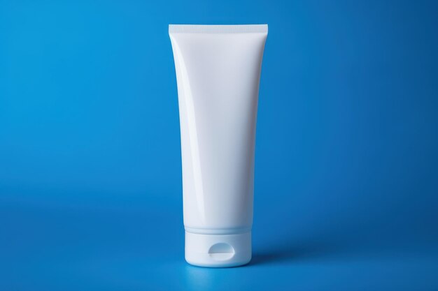 Photo of a white plastic cosmetic package tube for cosmetics cream gel