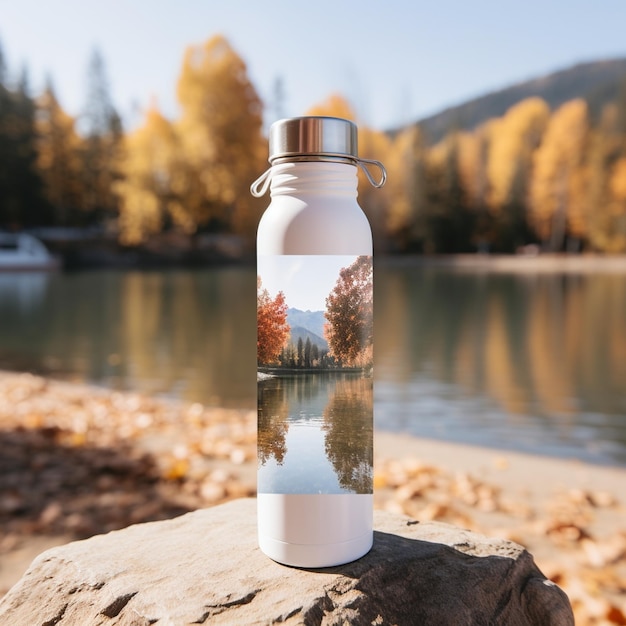 photo white reusable water bottle