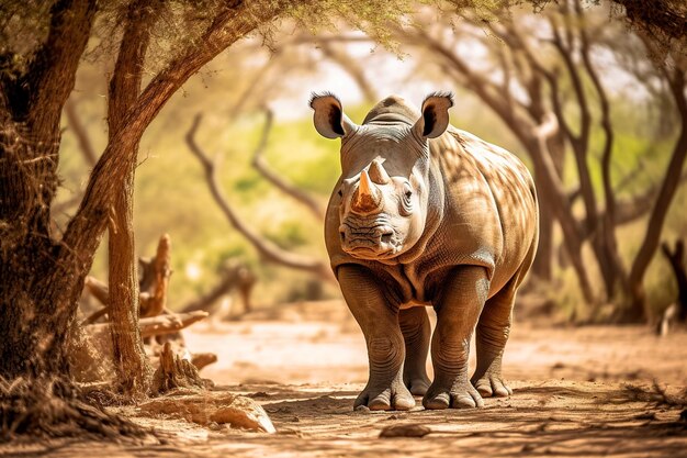 photo of white rhino in africa