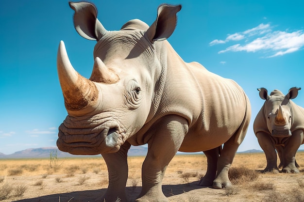 photo of white rhino in africa