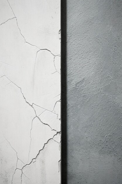 Photo photo of white wall background with cracked grunge texture