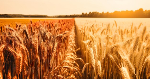 a photo of white wheat in a field