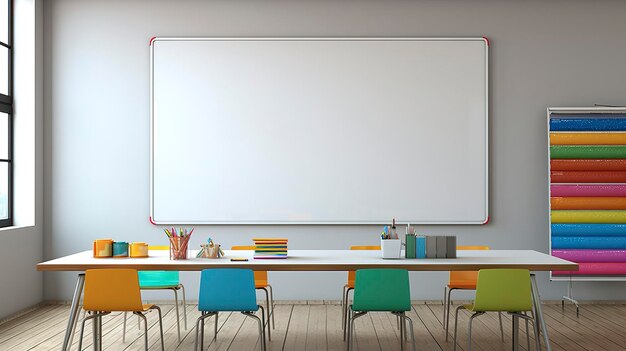 A photo of a whiteboard with colorful markers