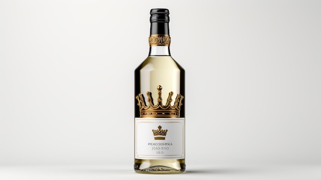 Photo wine bottle isolated mockup generated by AI